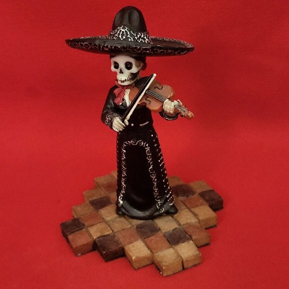 Summit Collection Day Of The Dead Wedding Band Mariachi Violin Player Skeleton S - Picture 7 of 13